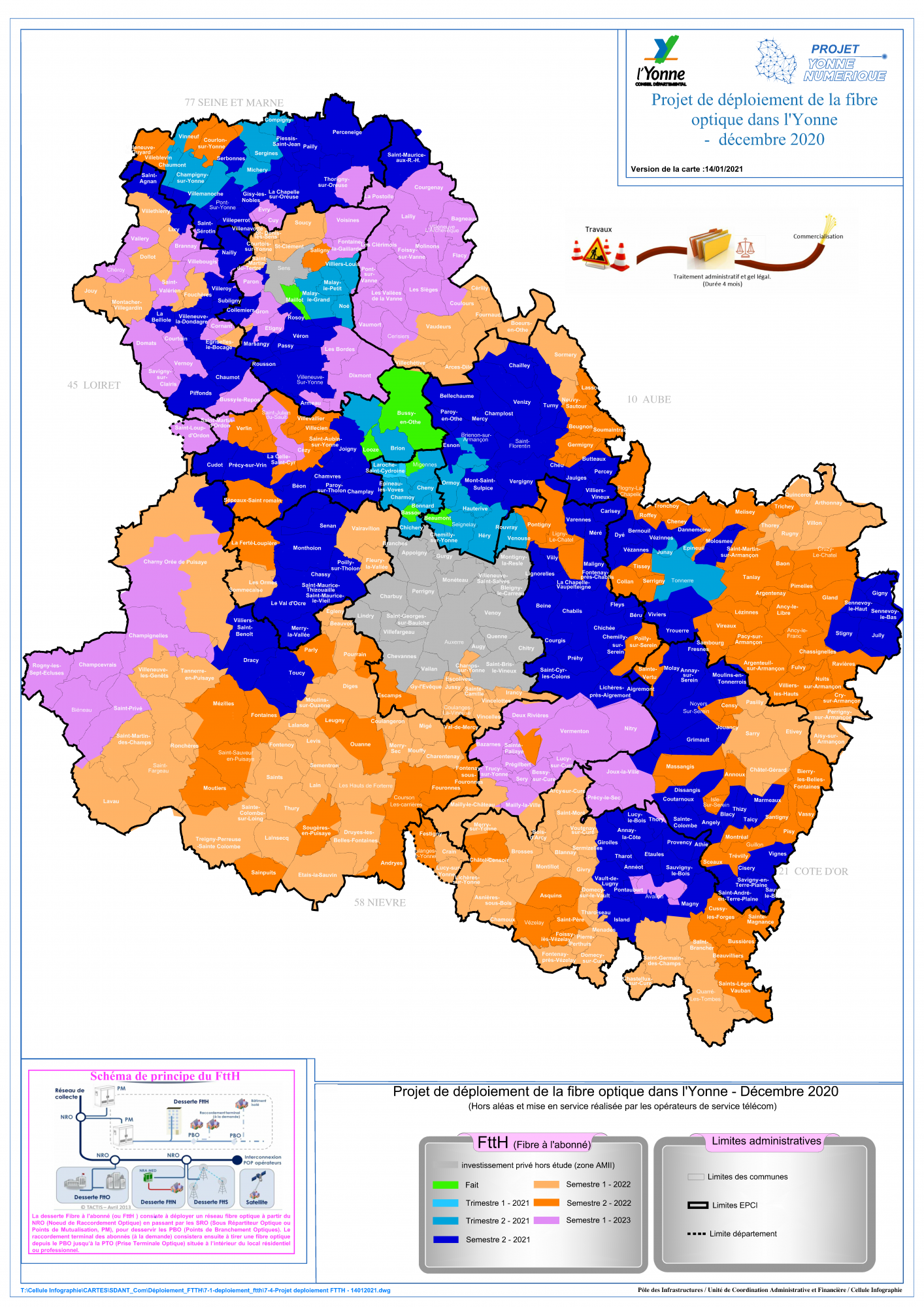 Carte de Déploiement dans l'Yonne